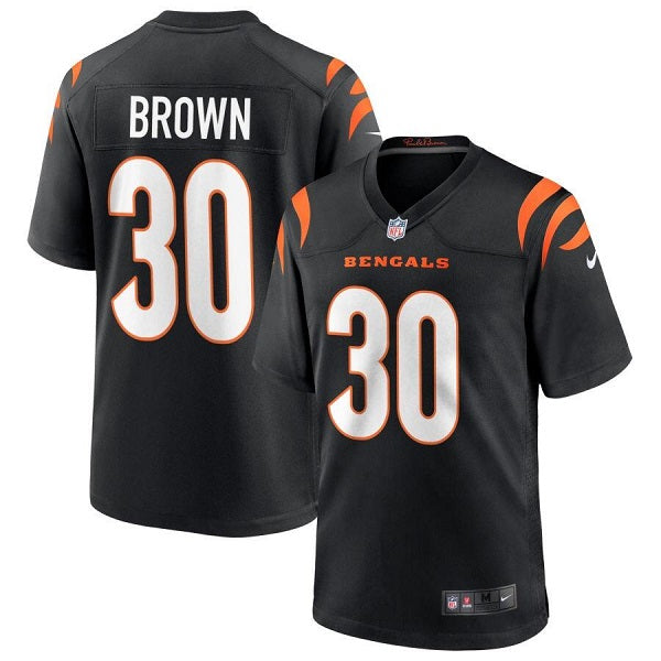 Custom Men’s Cincinnati Bengals #30 Chase Brown Black Stitched Game Jersey