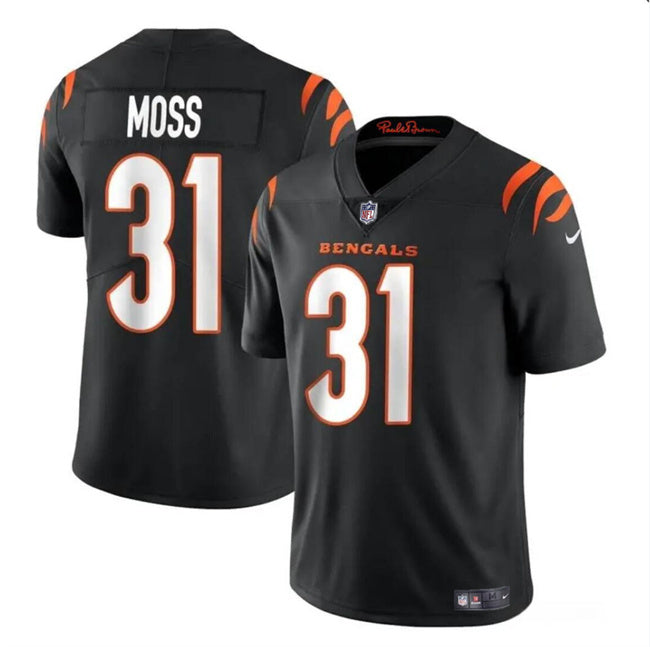 Custom Men’s Cincinnati Bengals #31 Zack Moss Black Vapor Untouchable Limited Stitched Jersey