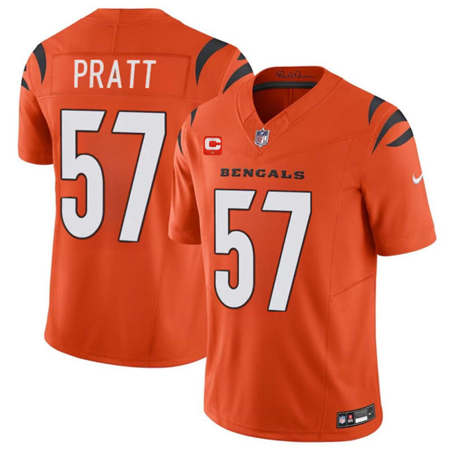 Custom Men’s Cincinnati Bengals #57 Germaine Pratt Orange 2024 F.U.S.E With 1-Star C Patch Vapor Untouchable Limited Stitched Jersey