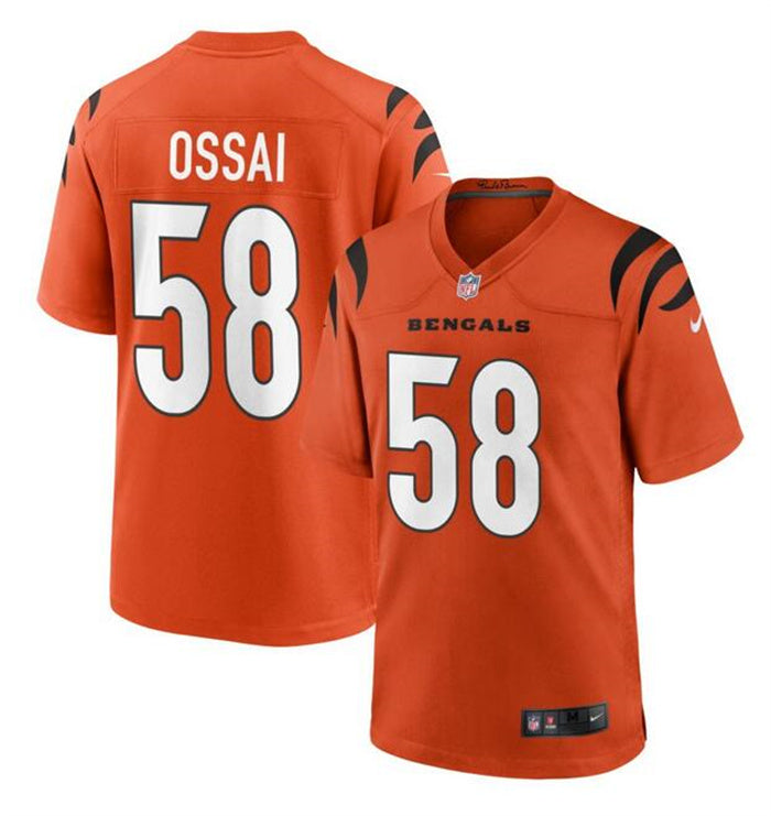 Custom Men’s Cincinnati Bengals #58 Joseph Ossai Orange Stitched Game Jersey