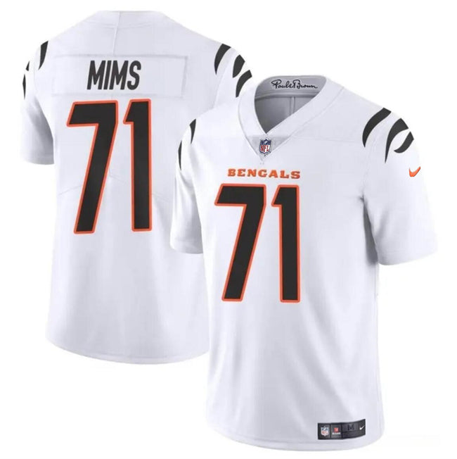 Custom Men’s Cincinnati Bengals #71 Amarius Mims White 2024 Draft Vapor Untouchable Limited Stitched Jersey