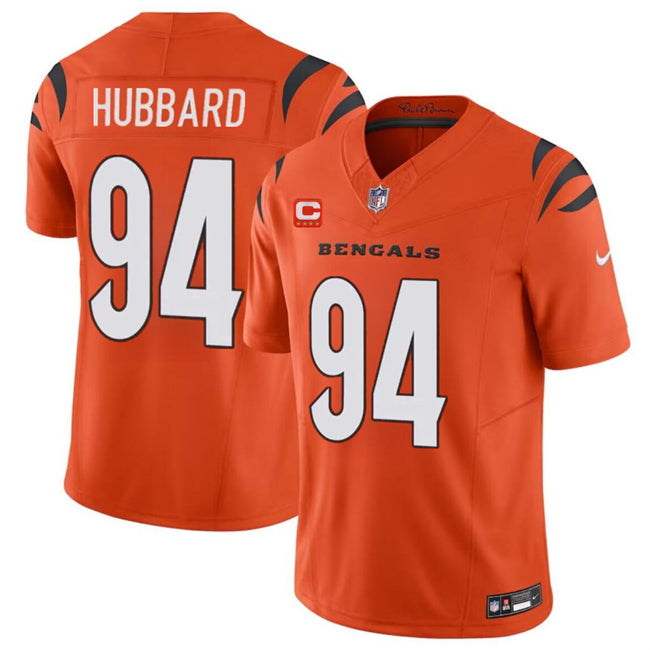 Custom Men’s Cincinnati Bengals #94 Sam Hubbard Orange 2024 F.U.S.E With 4-Star C Patch Vapor Untouchable Limited Stitched Jersey