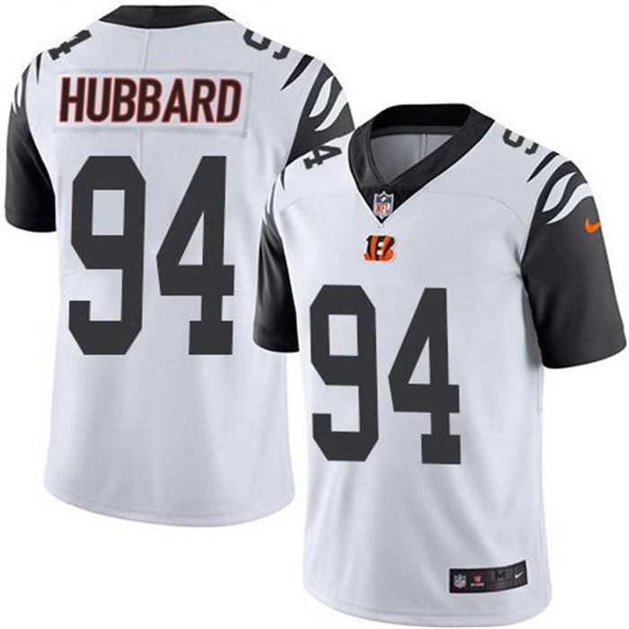 Custom Men’s Cincinnati Bengals #94 Sam Hubbard White Color Rush Stitched Jersey