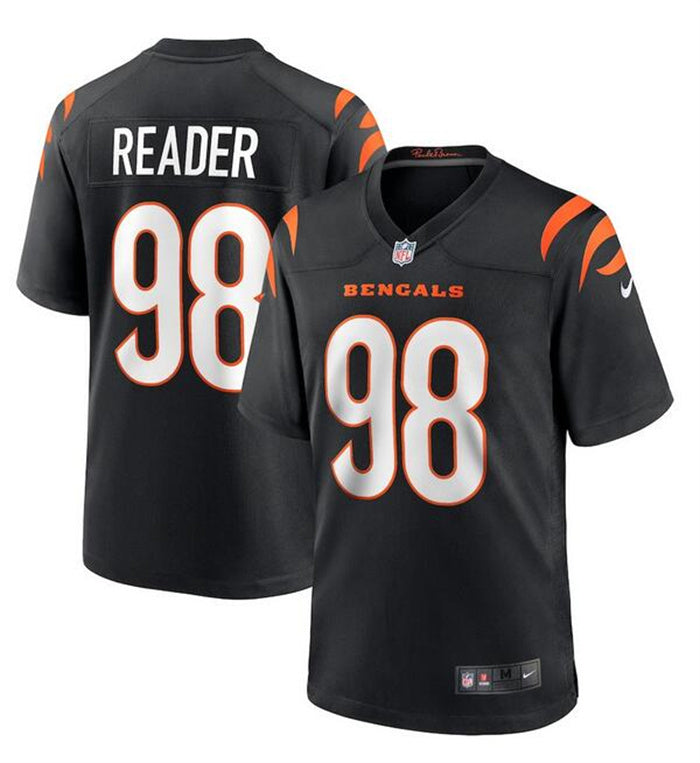 Custom Men’s Cincinnati Bengals #98 D.J. Reader Black Stitched Game Jersey