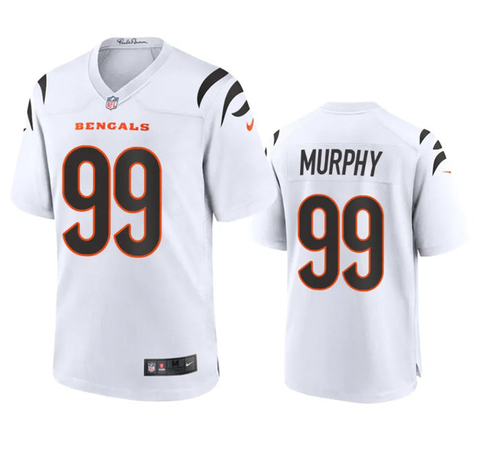 Custom Men’s Cincinnati Bengals #99 Myles Murphy White Stitched Game Jersey