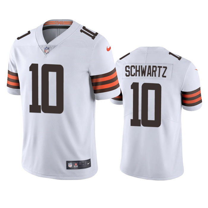 Custom Men’s Cleveland Browns #10 Anthony Schwartz White Vapor Untouchable Limited Stitched Jersey