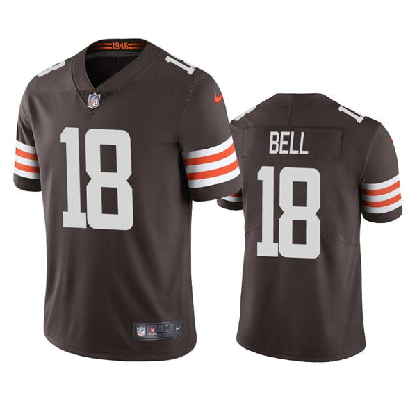 Custom Men’s Cleveland Browns #18 David Bell Brown Vapor Untouchable Limited Stitched Jersey