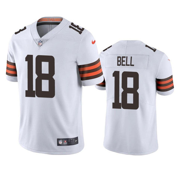 Custom Men’s Cleveland Browns #18 David Bell White Vapor Untouchable Limited Stitched Jersey