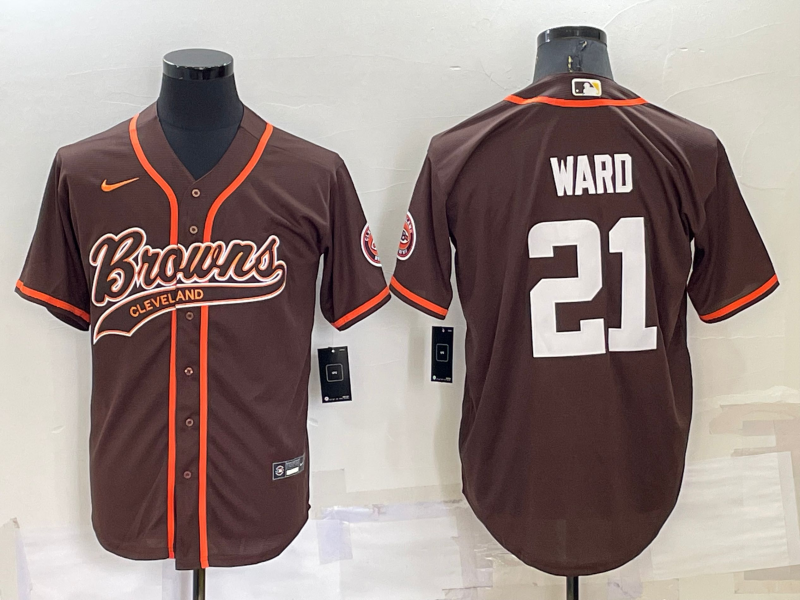 Custom Men’s Cleveland Browns #21 Denzel Ward Brown Stitched Jersey
