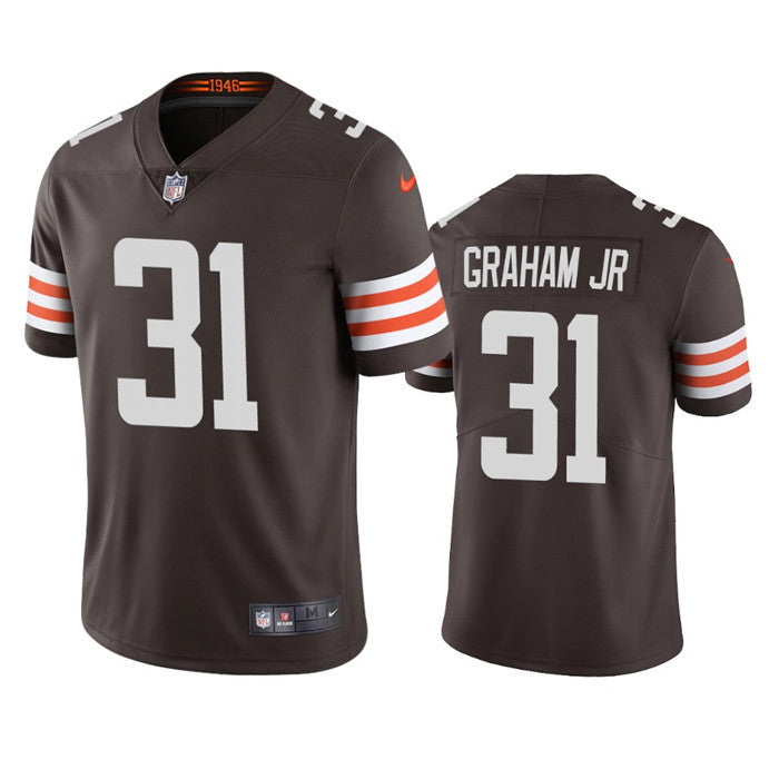 Custom Men’s Cleveland Browns #31 Thomas Graham Jr. Brown Vapor Untouchable Limited Stitched Jersey
