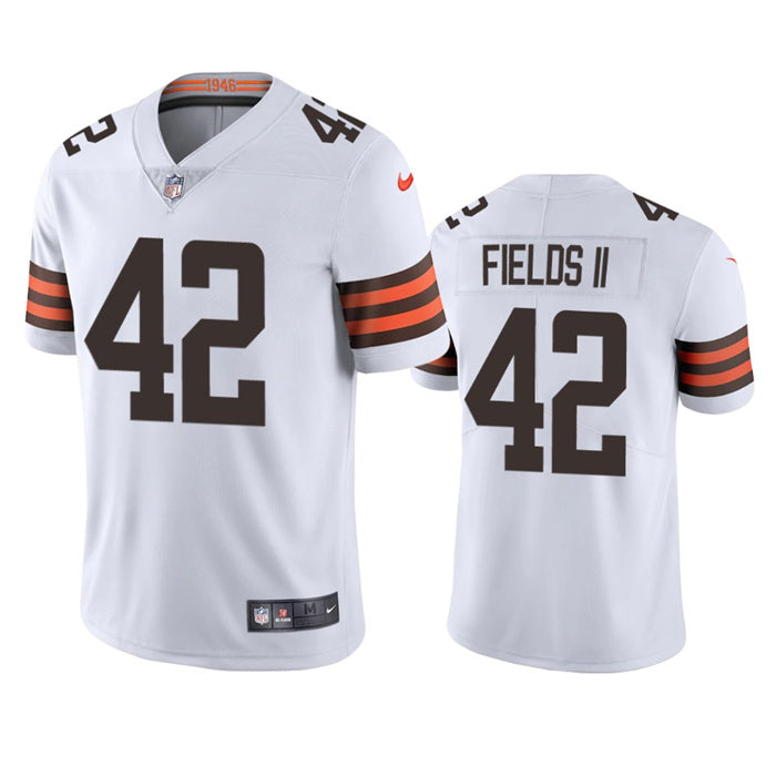 Custom Men’s Cleveland Browns #42 Tony Fields II White Vapor Untouchable Limited Stitched Jersey