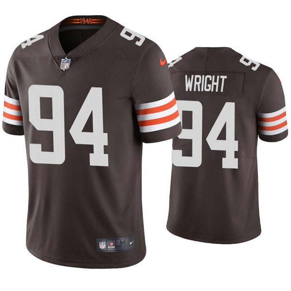 Custom Men’s Cleveland Browns #94 Alex Wright Brown Vapor Untouchable Limited Stitched Jersey