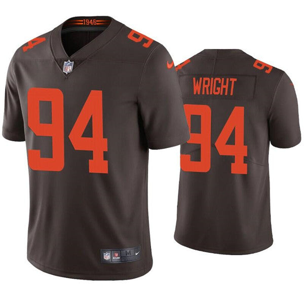 Custom Men’s Cleveland Browns #94 Alex Wright Brown Vapor Untouchable Limited Stitched Jerseys
