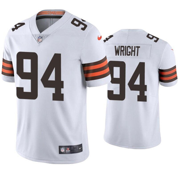 Custom Men’s Cleveland Browns #94 Alex Wright White Vapor Untouchable Limited Stitched Jersey