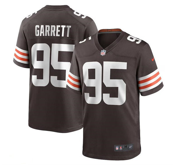 Custom Men’s Cleveland Browns #95 Myles Garrett Brown Stitched Game Jersey