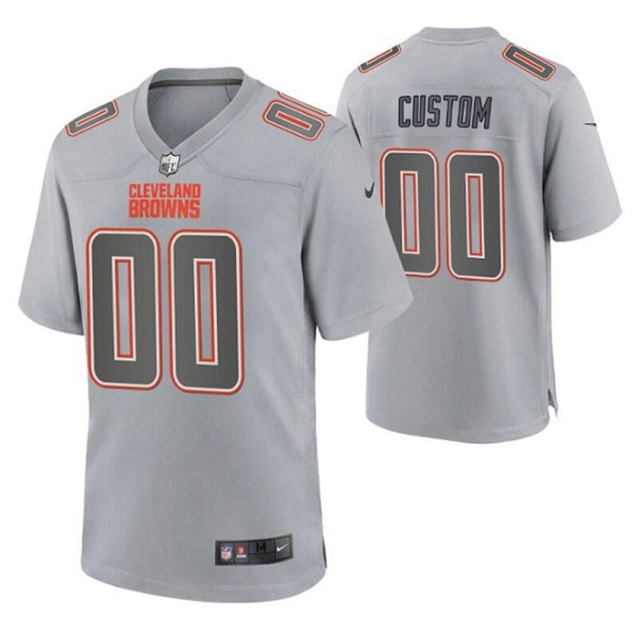 Custom Men’s Cleveland Browns Active Player Custom Grey Atmosphere Fashion Stitched Game Jersey