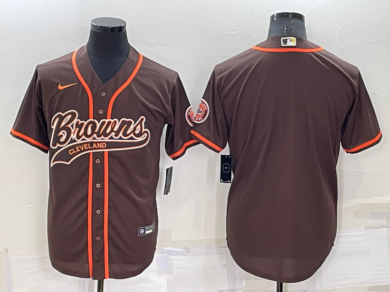 Custom Men’s Cleveland Browns Blank Brown Stitched Jersey