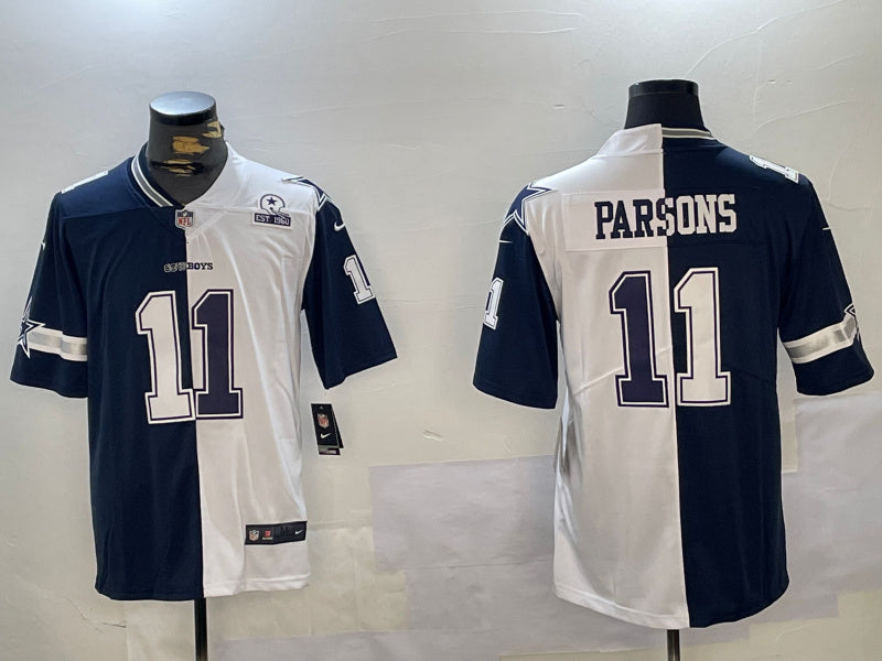 Custom Men’s Dallas Cowboys #11 Cedrick Wilson White Navy Vapor Limited Stitched Jersey