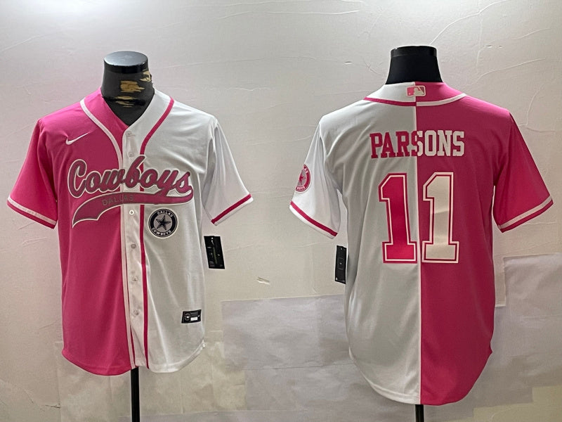 Custom Men’s Dallas Cowboys #11 Micah Parsons 2024 Arctic white red Stitched Baseball Jerseys