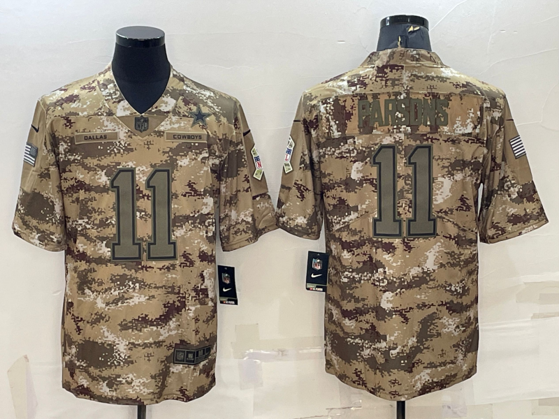 Custom Men’s Dallas Cowboys #11 Micah Parsons Camo Salute To Service Stitched Jersey