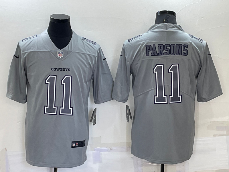 Custom Men’s Dallas Cowboys #11 Micah Parsons Grey Atmosphere Fashion Stitched Jersey