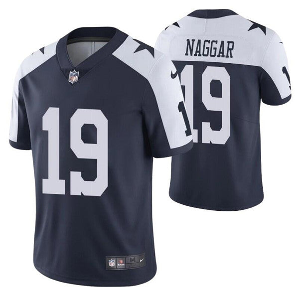 Custom Men’s Dallas Cowboys #19 Chris Naggar Navy White Vapor Limited Stitched Jersey