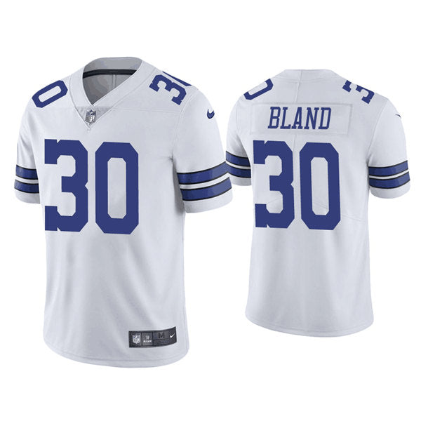 Custom Men’s Dallas Cowboys #30 DaRon Bland White Vapor Limited Stitched Jersey