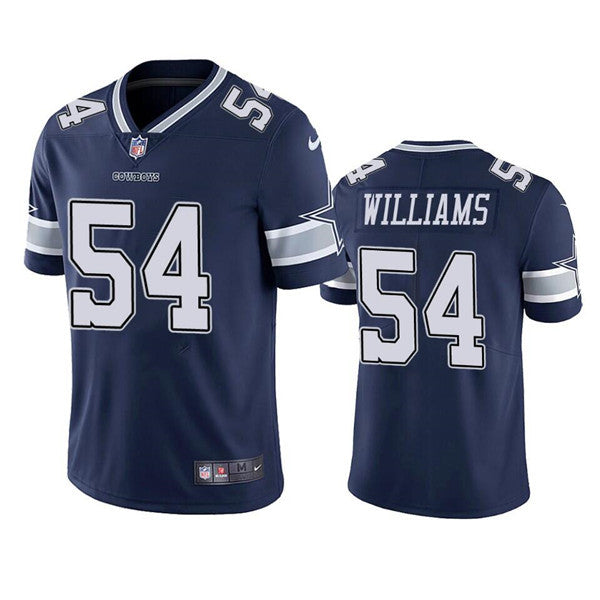 Custom Men’s Dallas Cowboys #54 Sam Williams Navy Vapor Limited Stitched Jersey