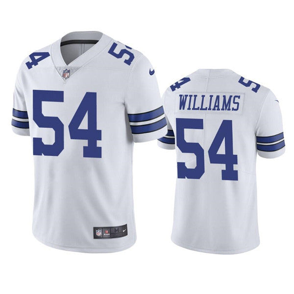 Custom Men’s Dallas Cowboys #54 Sam Williams White Vapor Limited Stitched Jersey