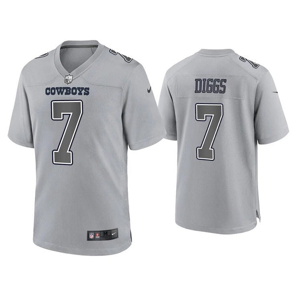 Custom Men’s Dallas Cowboys #7 Trevon Diggs Grey Atmosphere Fashion Stitched Game Jersey