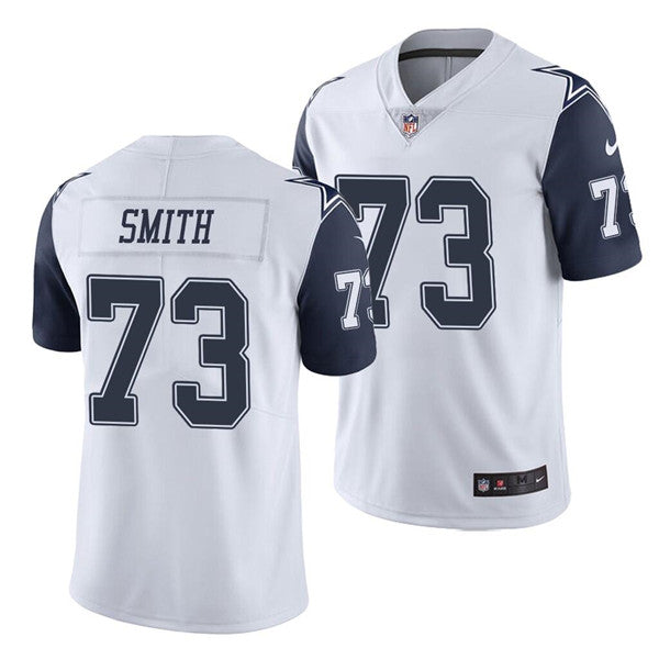 Custom Men’s Dallas Cowboys #73 Tyler Smith White Color Rush Limited Stitched Jersey