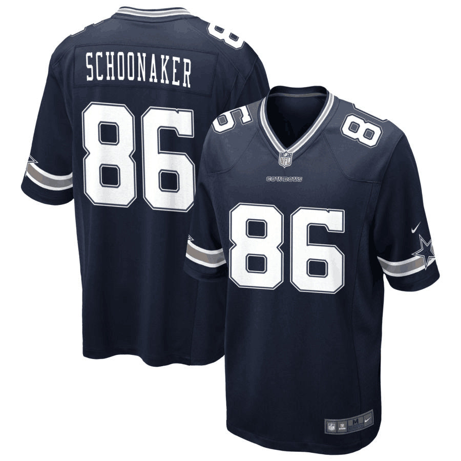 Custom Men’s Dallas Cowboys #86 Luke Schoonmaker Navy Vapor Untouchable Stitched Jersey