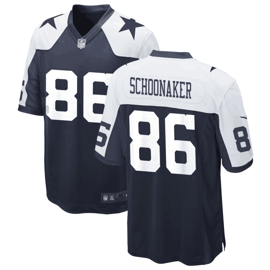Custom Men’s Dallas Cowboys #86 Luke Schoonmaker Tony Pollard Navy Color Rush Limited Stitched Jersey