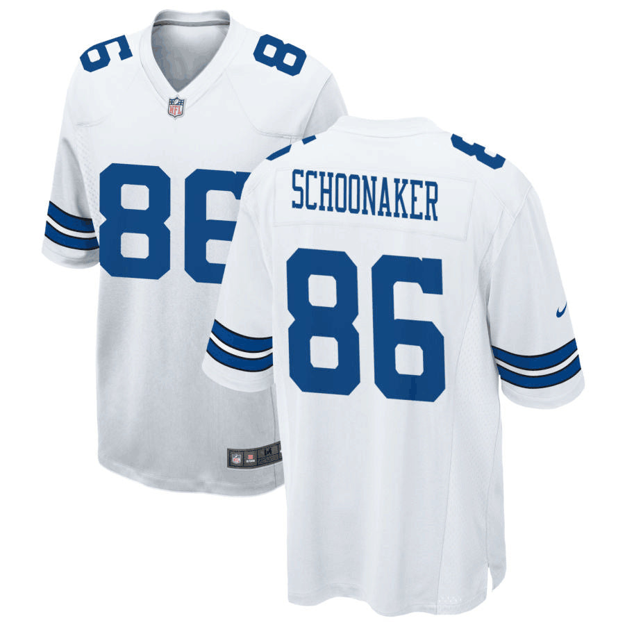Custom Men’s Dallas Cowboys #86 Luke Schoonmaker White Vapor Untouchable Stitched Jersey