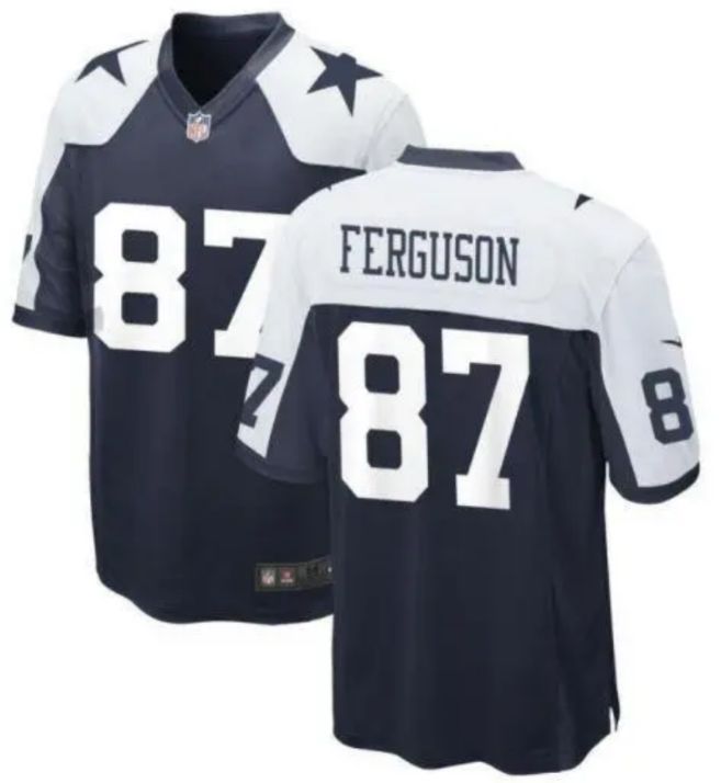 Custom Men’s Dallas Cowboys #87 Jake Ferguson Navy vapor limited Stitched Jersey