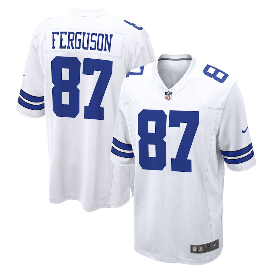 Custom Men’s Dallas Cowboys #87 Jake Ferguson White vapor limited Stitched Jersey