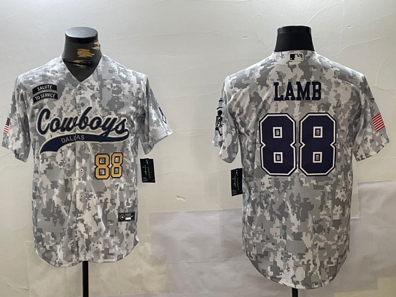 Custom Men’s Dallas Cowboys #88 CeeDee Lamb 2024 Arctic Camo Salute To Service Stitched Baseball Jerseys