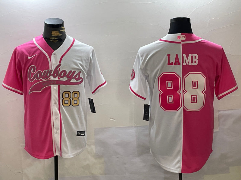 Custom Men’s Dallas Cowboys #88 CeeDee Lamb 2024 Arctic white red Stitched Baseball Jerseys