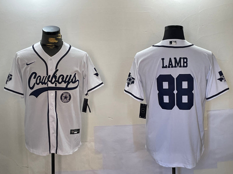 Custom Men’s Dallas Cowboys #88 CeeDee Lamb White 2022 Olive Salute To Service Cool Base Stitched Baseball Jerseys