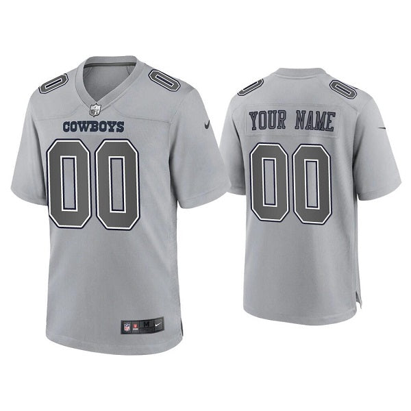 Custom Men’s Dallas Cowboys ACTIVE PLAYER Custom Grey Atmosphere Fashion Stitched Game Jersey