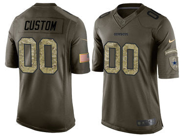 Custom Men’s Dallas Cowboys Customized Camo Salute to Service Jersey