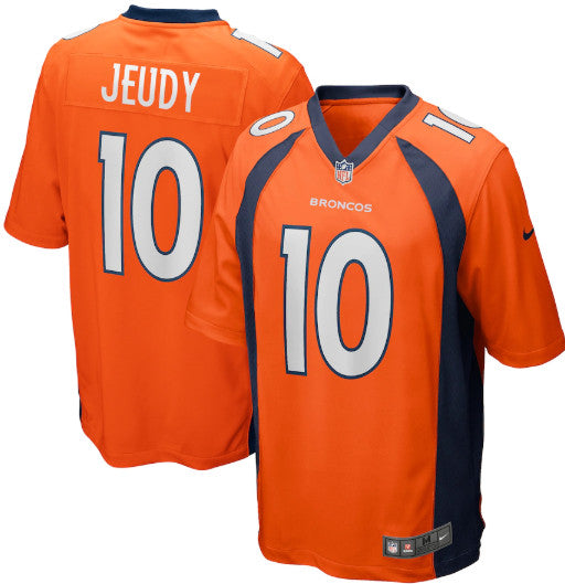 Custom Men’s Denver Broncos #10 Jerry Jeudy Orange 2020 NFL Draft Vapor limited Jersey