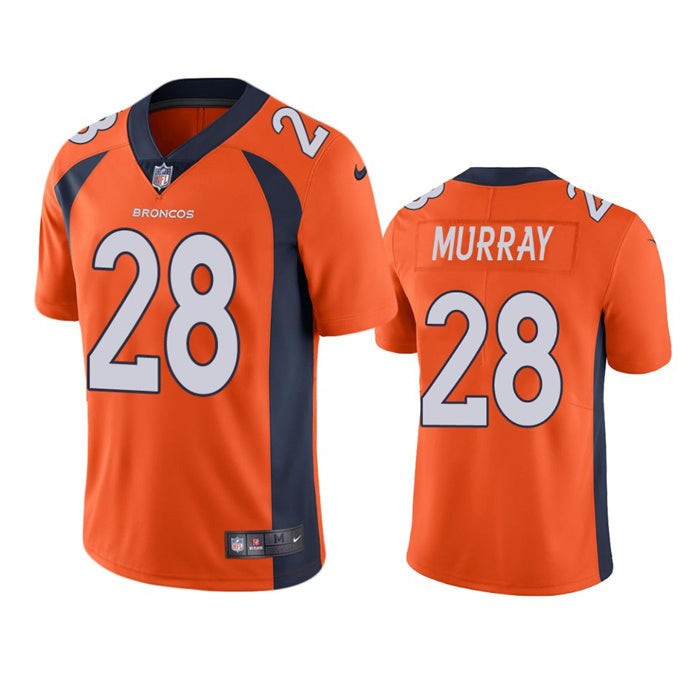 Custom Men’s Denver Broncos #28 Latavius Murray Orange Vapor Untouchable Stitched Jersey