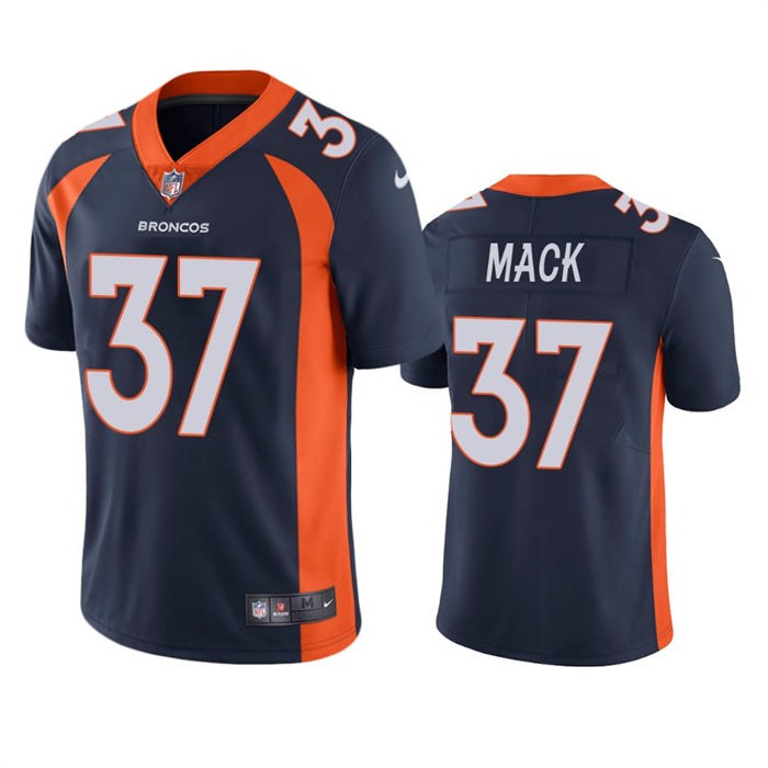 Custom Men’s Denver Broncos #37 Marlon Mack Navy Vapor Untouchable Stitched Jersey
