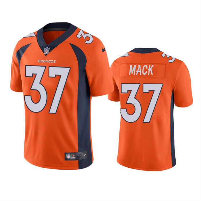 Custom Men’s Denver Broncos #37 Marlon Mack Orange Vapor Untouchable Stitched Jersey