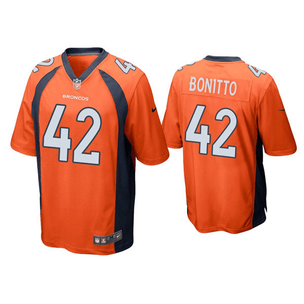 Custom Men’s Denver Broncos #42 Nik Bonitto Orange Game Stitched JerseyS