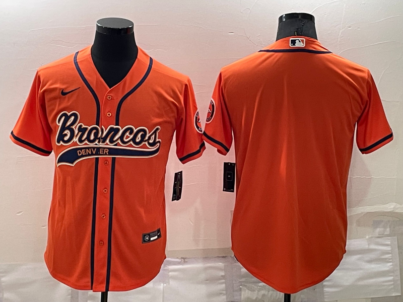 Custom Men’s Denver Broncos Blank Orange Stitched Jersey
