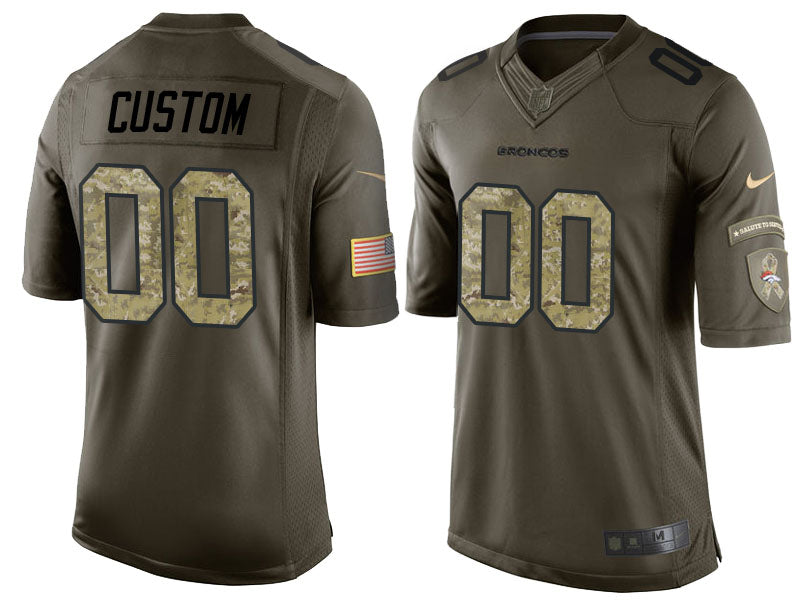 Custom Men’s Denver Broncos Customized Camo Salute to Service Jersey