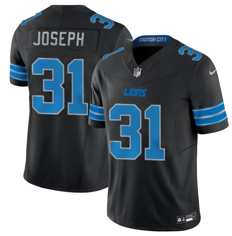 Custom Men’s Detroit Lions #31 Kerby Joseph Black 2024 F.U.S.E. 2nd Alternate Vapor Limited Stitched Jersey