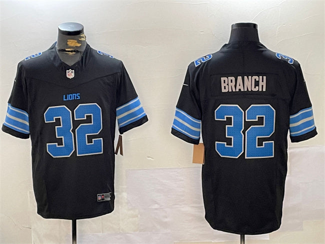 Custom Men’s Detroit Lions #32 Brian Branch Black 2024 F.U.S.E. 2nd Alternate Vapor Limited Stitched Jersey